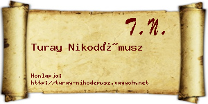 Turay Nikodémusz névjegykártya